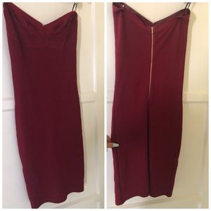 Super sexy tight Bebe burgundy midi dress
